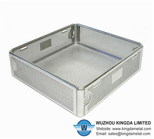 Perforated basket for medical disinfection