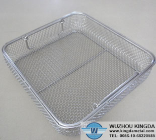 Stainless steel hospital disinfection basket