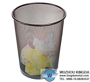 Metal mesh wastebasket