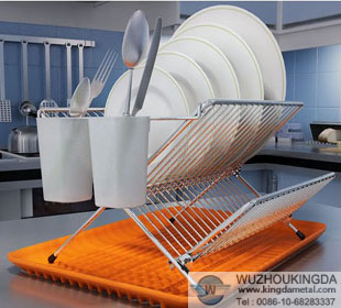 Steel folding <a href='http://www.kingdametal.com' target='_blank' class='fontb'>dish drainer</a>