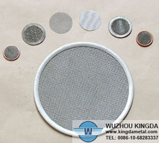 Steel woven mesh filter disc